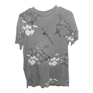 Alstyle Gray Graphic Short Sleeve Tee SZ M